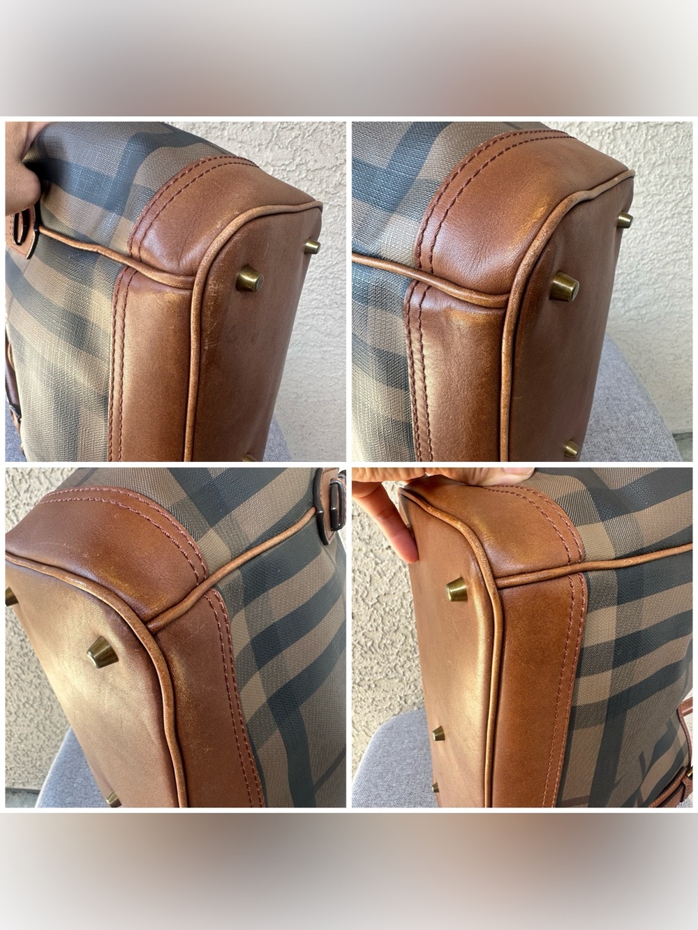 BURBERRY Plaid Leather hand bag - Picture 9 of 14